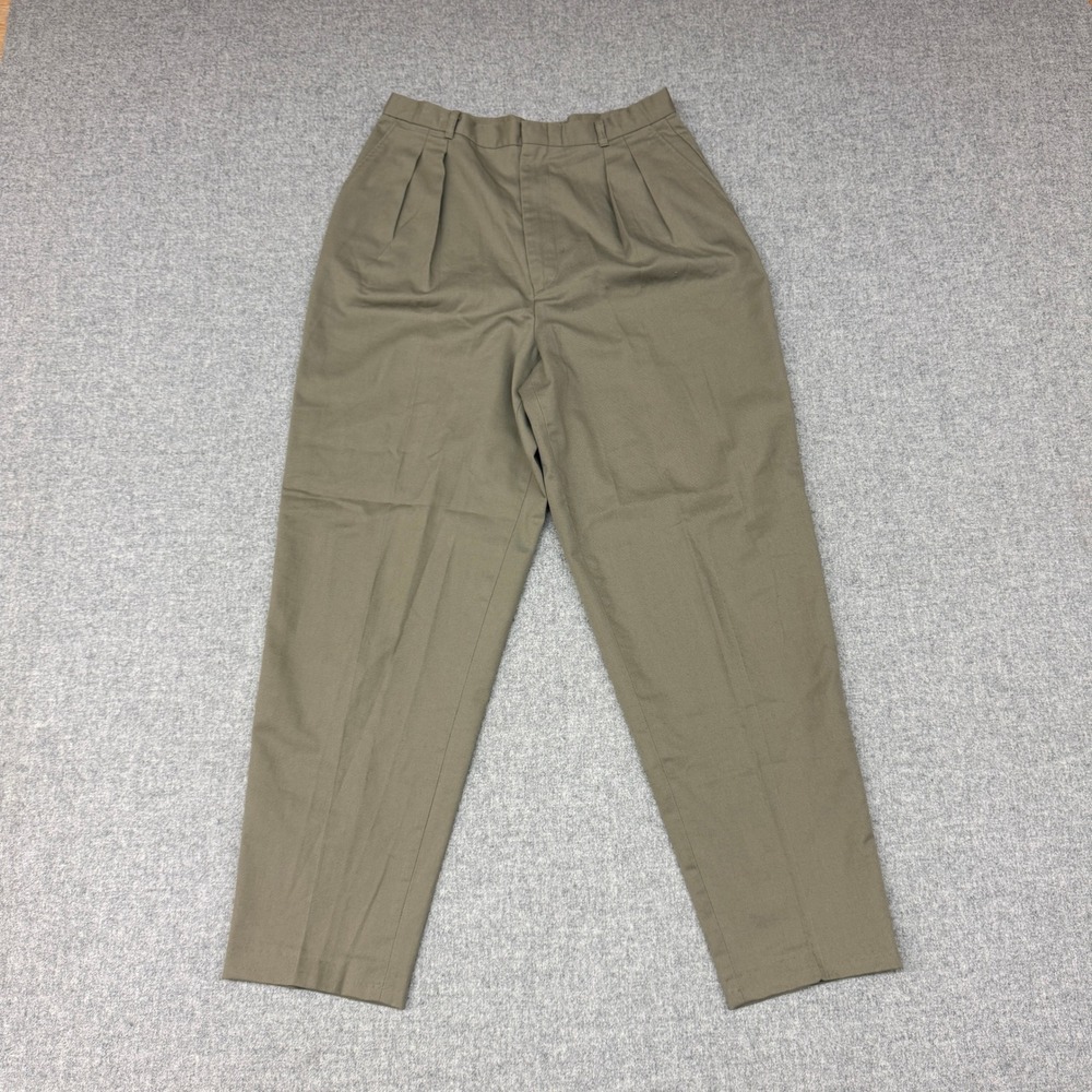 Palmetto's Pleated Trousers Size 16 Olive Khaki Green Vintage 90s High Rise USA